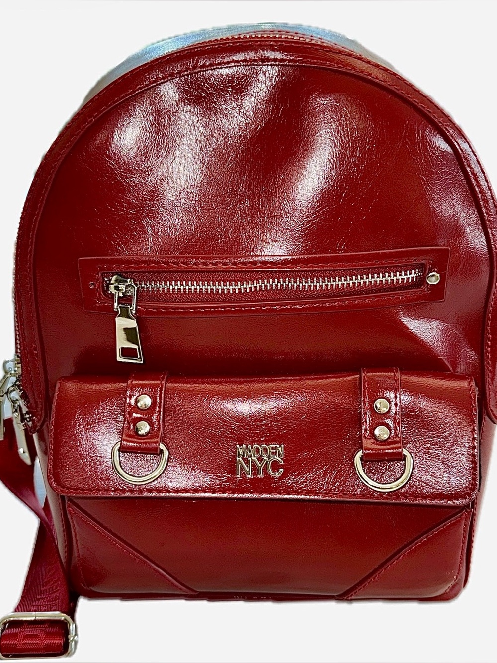 Steve Madden Shiny Red Mini Backpack